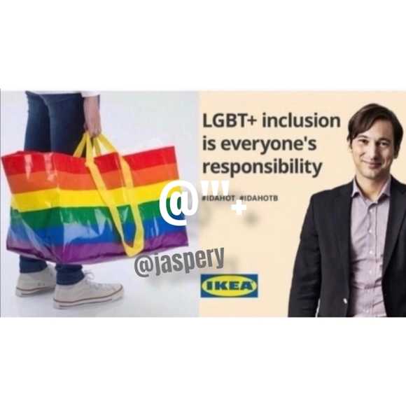 IKEA - STORSTORMA - Large Multicolor Shopping Bag Tote Support LGBTQ Gay Pride - Picture 3 of 9